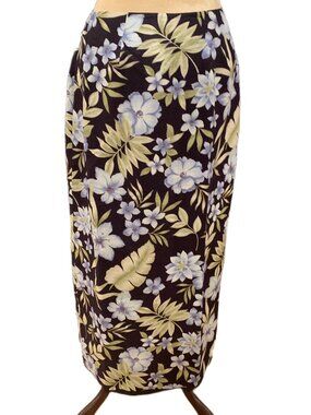 Linen Blend Wrap Skirt Floral Charter Club 12